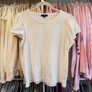 J. Crew Cream Short Sleeve Dot-Texture Tee